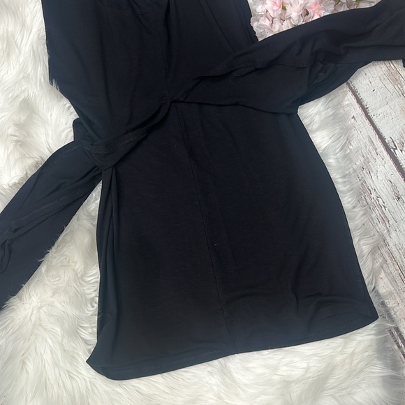 Juicy Couture Silver Scoop Neck Black  Over Flap Evening Dress Size Medium - Picture 6 of 7